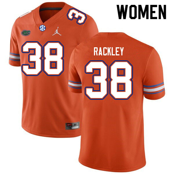 Women #38 Cahron Rackley Florida Gators College Football Jerseys Sale-Orange